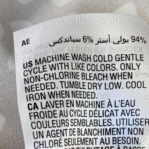 Alfani Womens 2X Tunic Top Tan White Printed 3/4 Sleeve Asymmetric Hem Stretchy - Picture 8 of 12